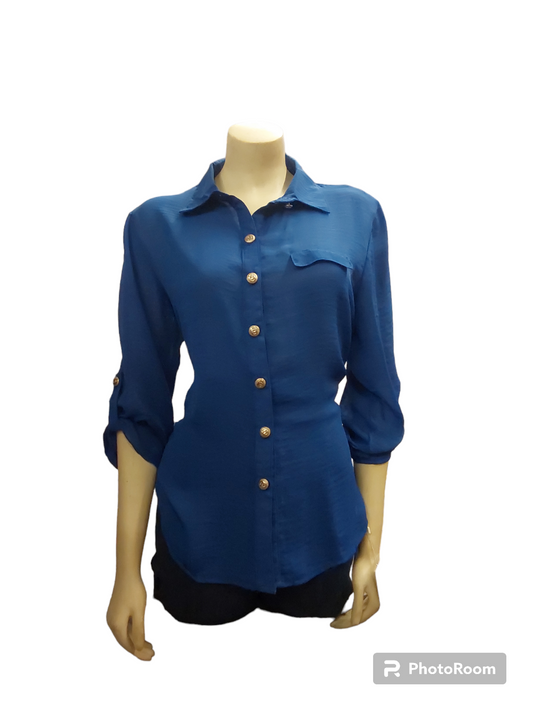 Ladies Blouse Button down w/pocket