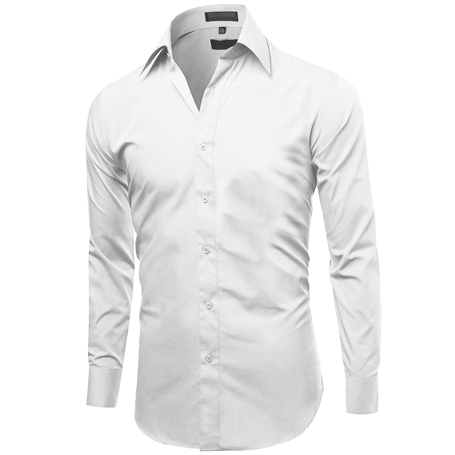 Omega Italy Men's Premium Slim Fit Button Up Long Sleeve Solid Color Dress Shirt w/pocket