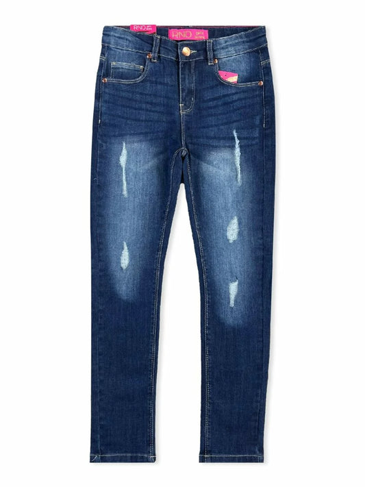 Pant, Girls Denim Med-Blue Pant