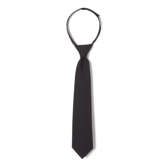 Tie, Pre tied Solid Black Tie