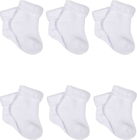 6-Pack White Wiggle-Proof® Bootie Socks(18M-24M)
