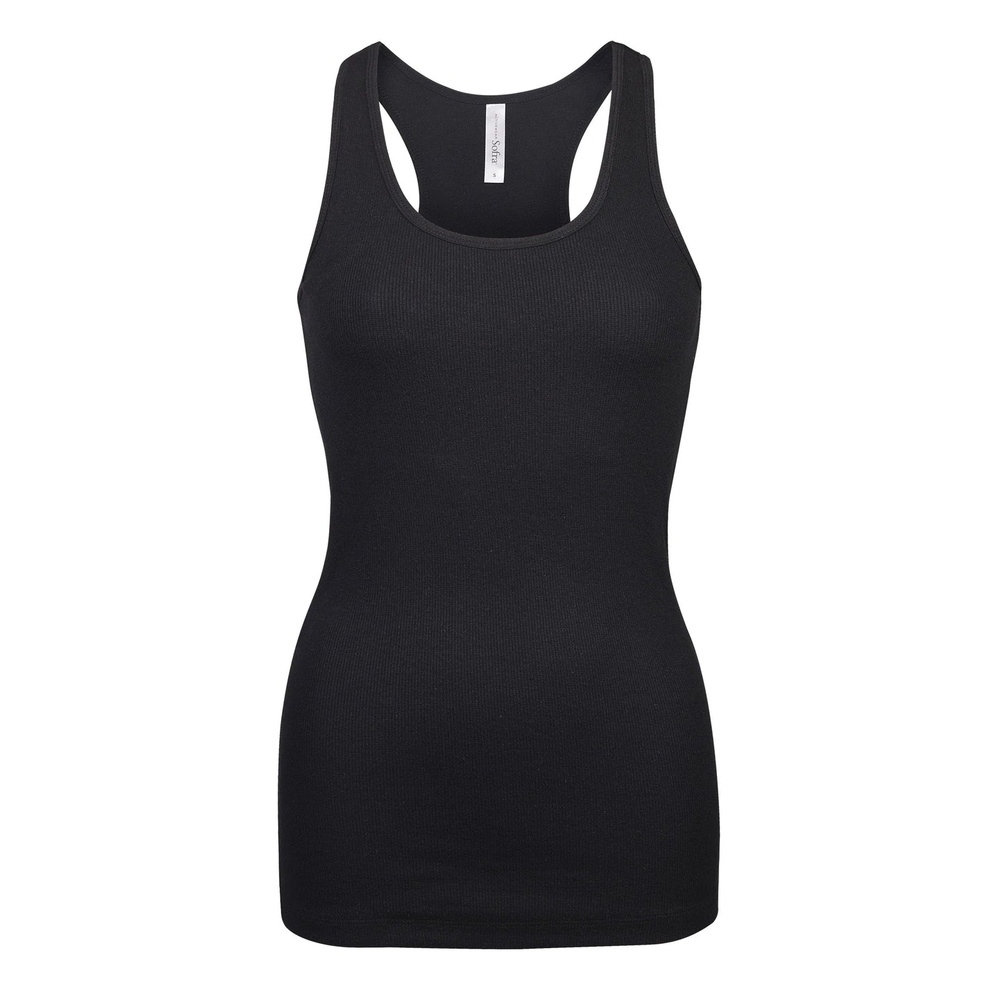 LADIES COTTON RIBBED KNIT RACERBACK TANK TOP