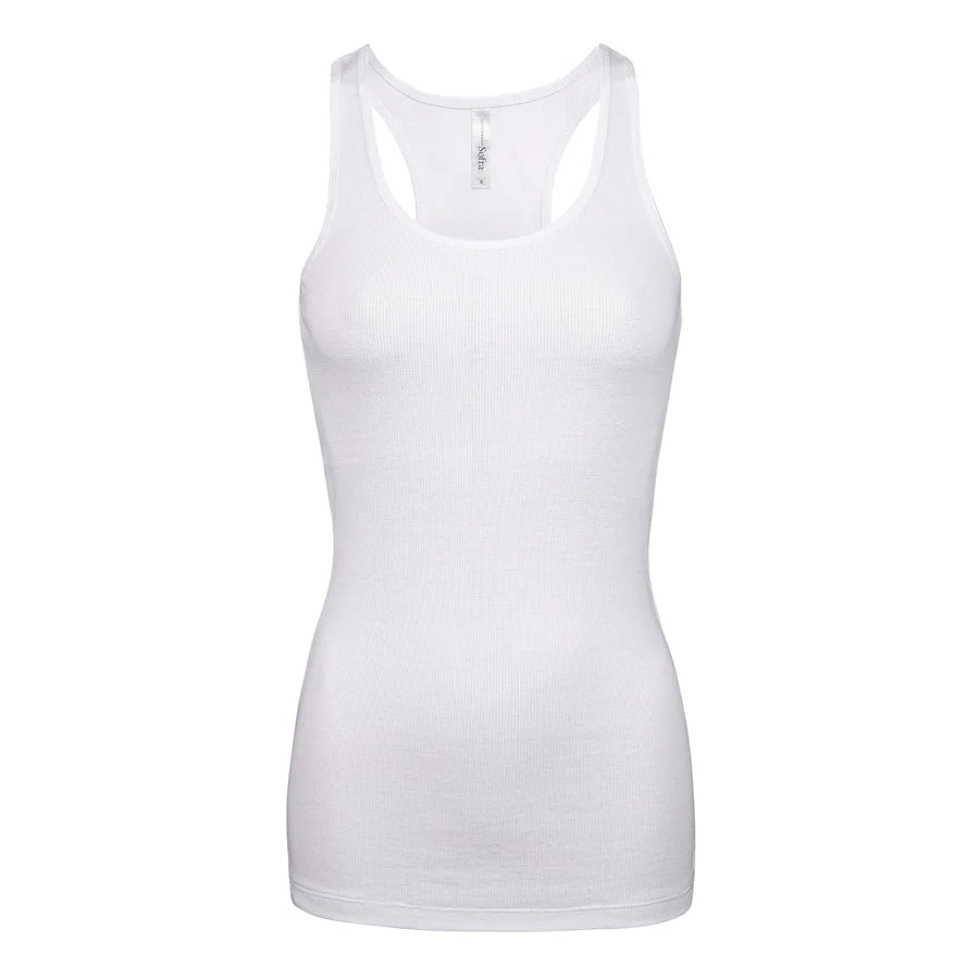 LADIES COTTON RIBBED KNIT RACERBACK TANK TOP